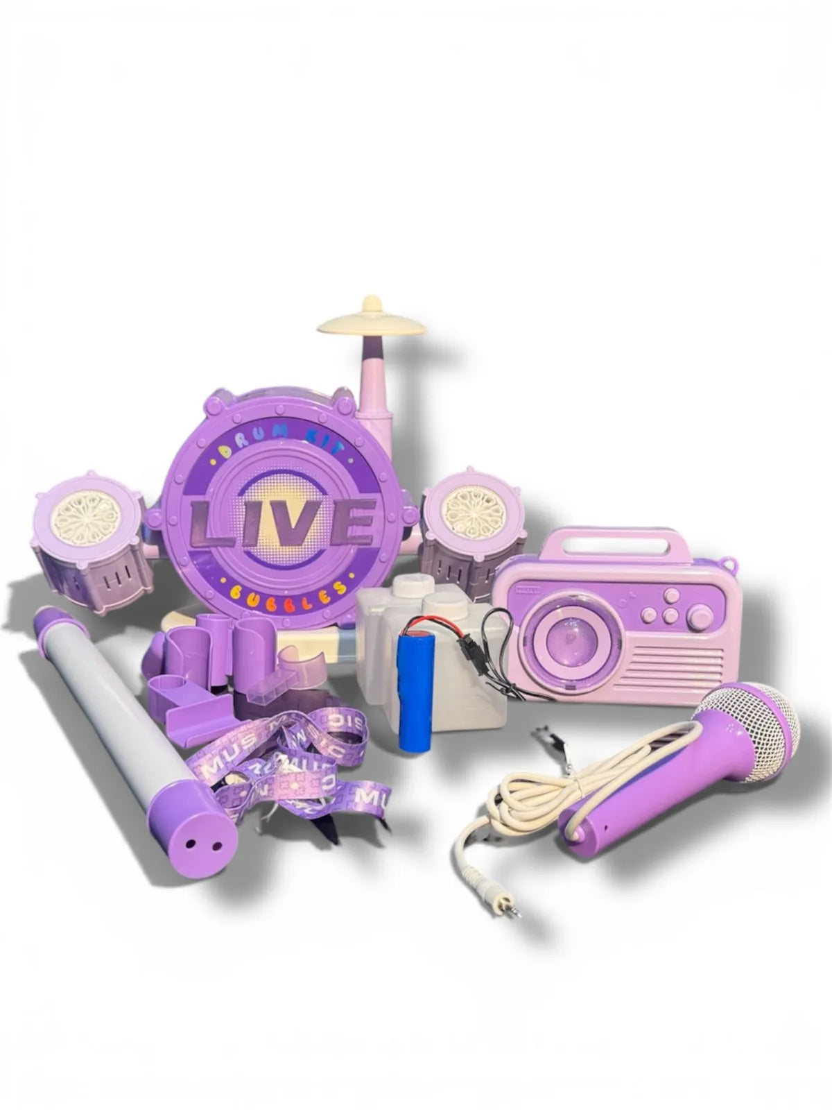 Drum Set with Bubble Machine Tahito toys