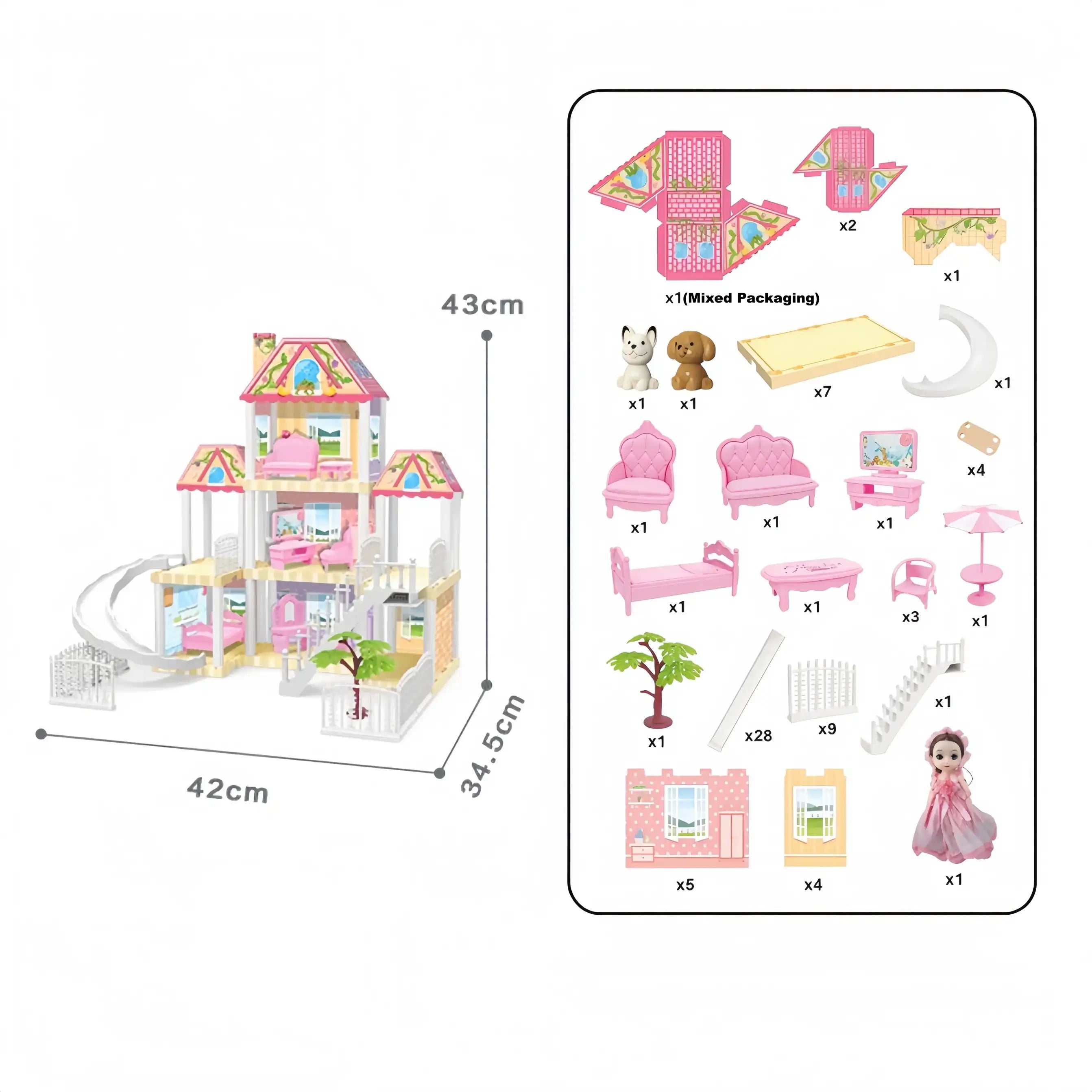 Dream Villa DIY Doll House Set – 117 Pieces Tahito toys
