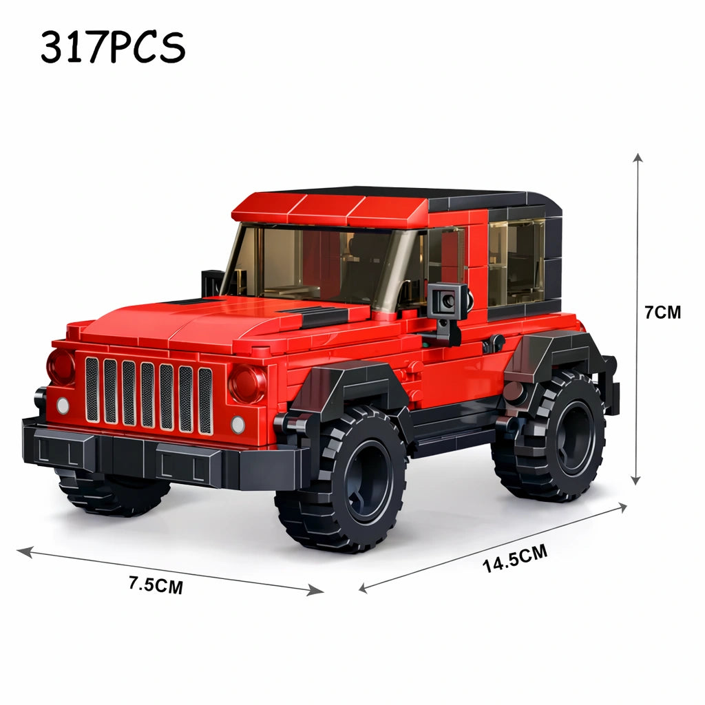 Off-Road Block Car – Red (317 PCS) Tahito toys