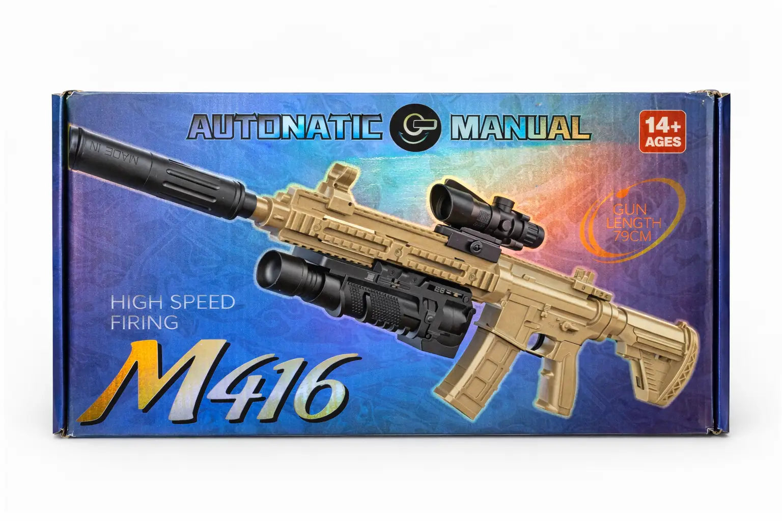 Tahito Toys M416 Gel Blaster with realistic design and vibrant colors, ready for outdoor play and action-packed fun.