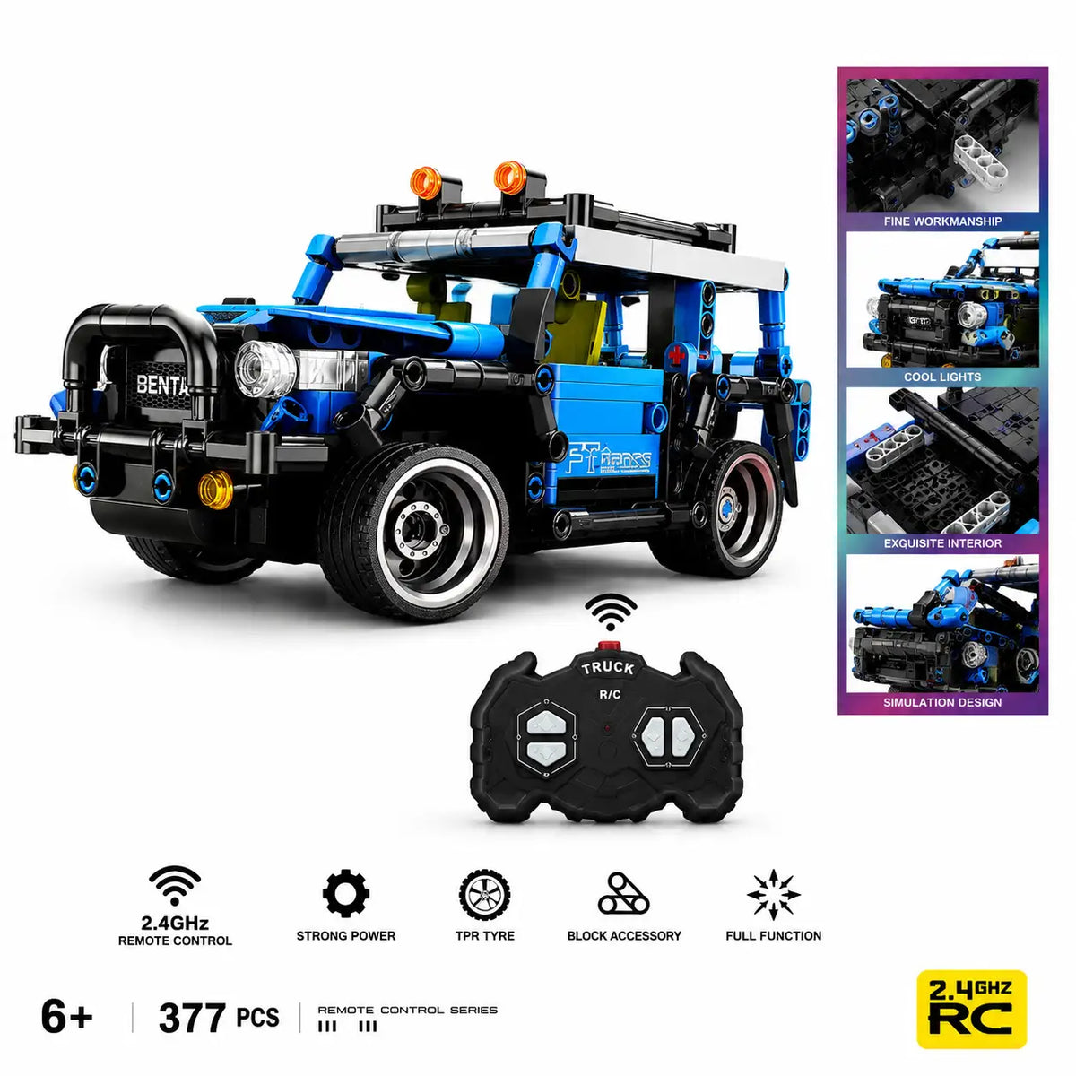 Remote Control jeep Car Building Kit – 377 Pieces Tahito toys