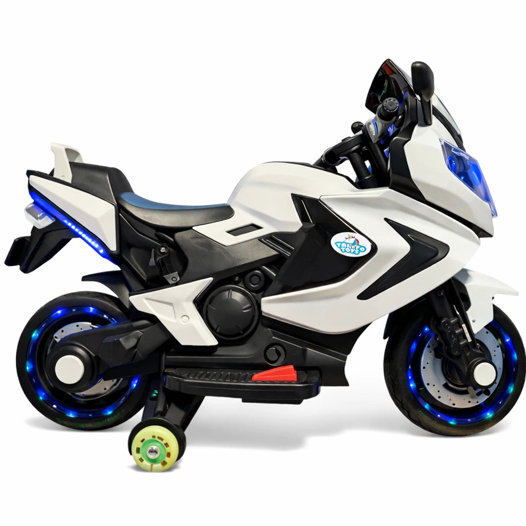 Tahito Toys BMW motorcycle toy with a key, detailed miniature bike perfect for kids' play and collection.