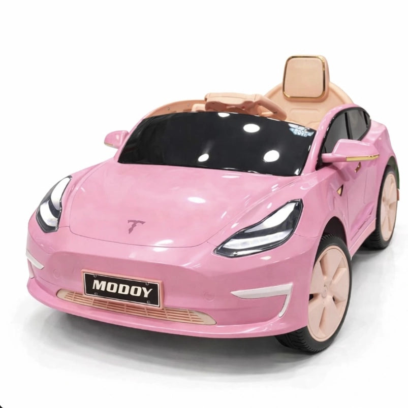 Tahito Toys Tesla toy car with detailed exterior and sleek design, perfect for play or display.