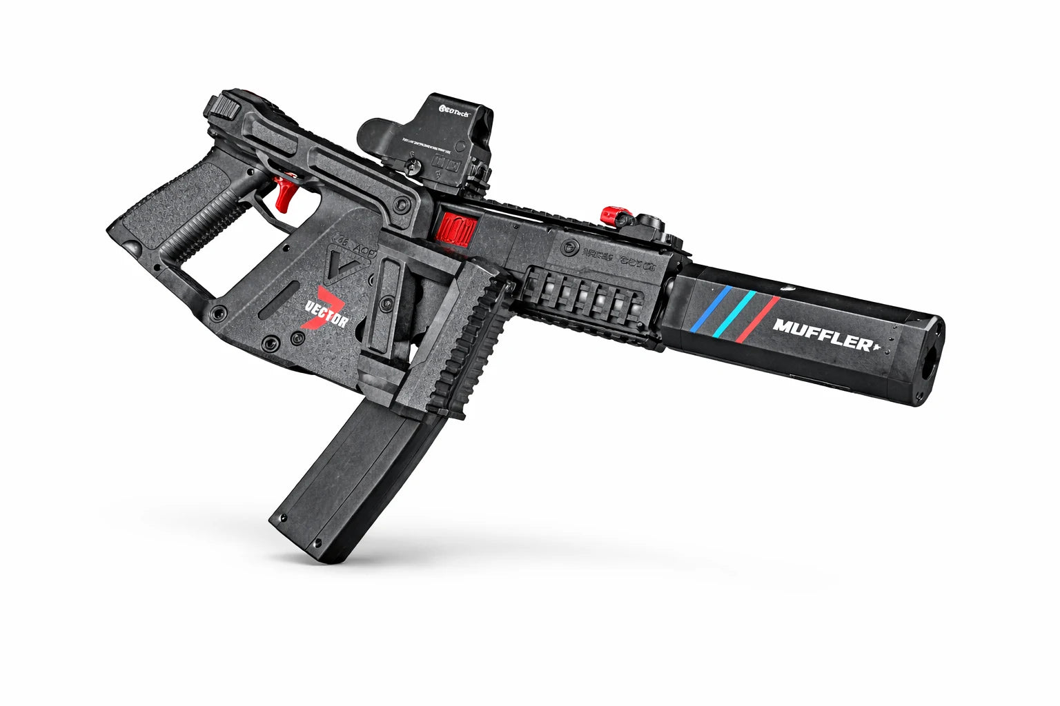 Vector Gel Blaster Smoke Edition by Tahito Toys showing the gel blaster with smoke effects and colorful gel rounds ready for action.