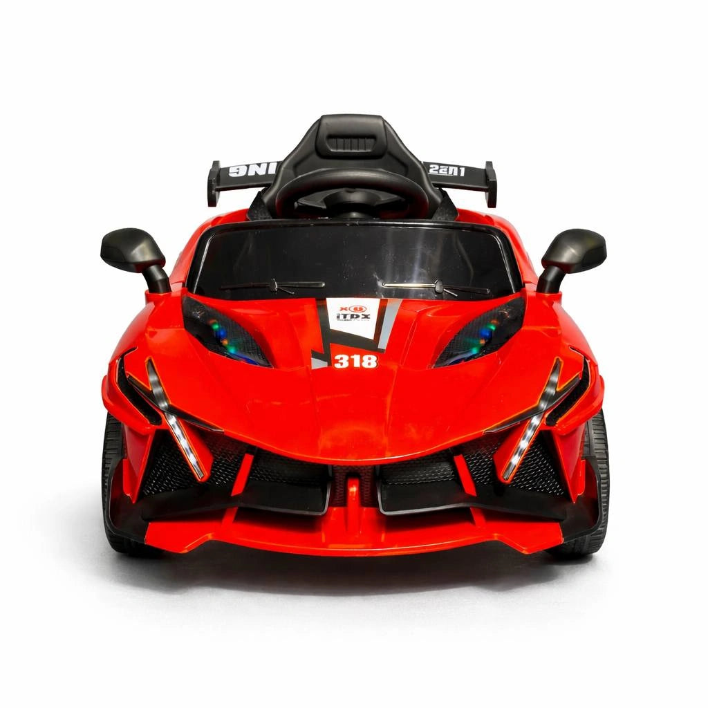 Kids riding in a Tahito Toys Kids Sports Car, featuring a sleek design and vibrant colors, perfect for active play.