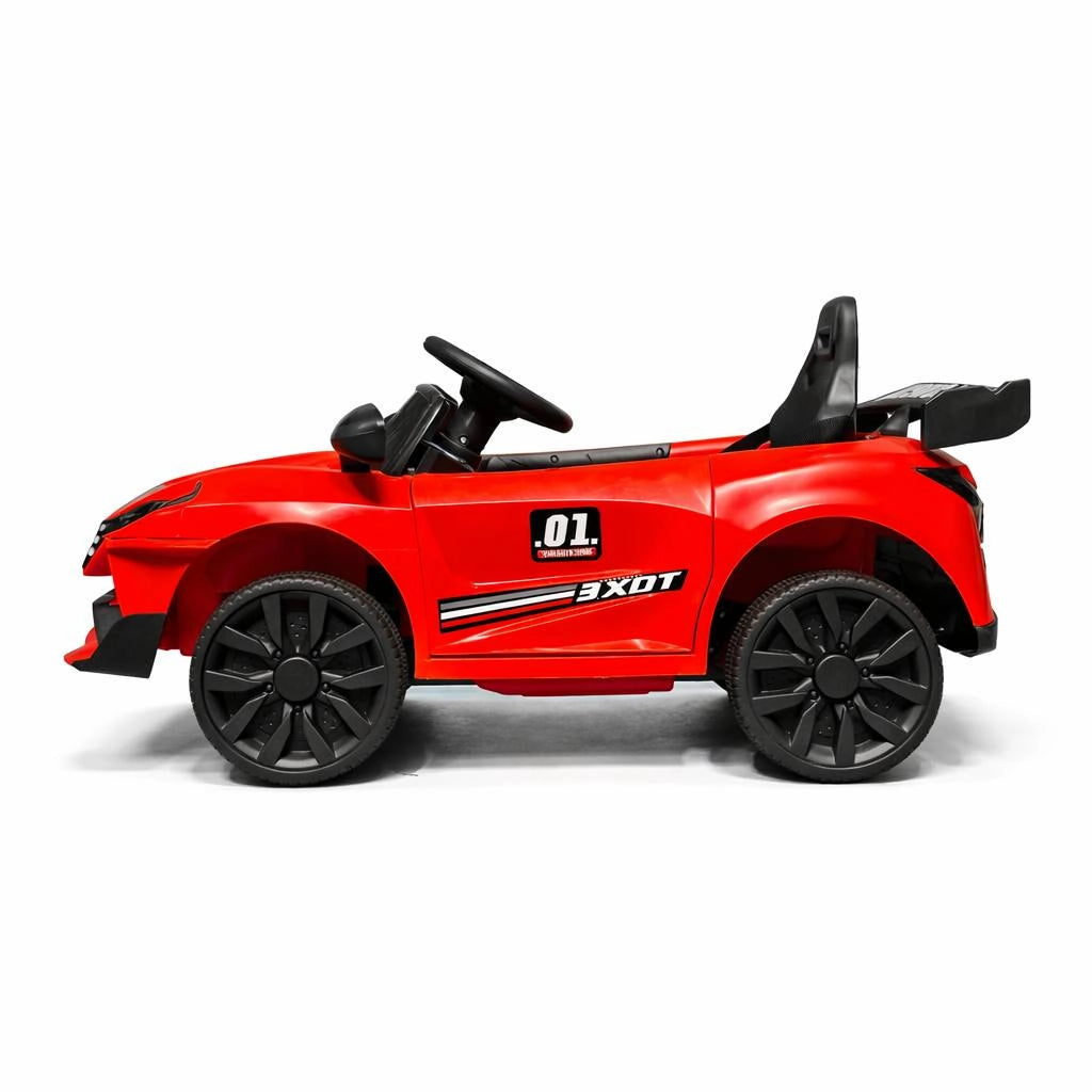 Kids Tahito Toys sports car toy with colorful design, featuring steering wheel and racing details for active play.
