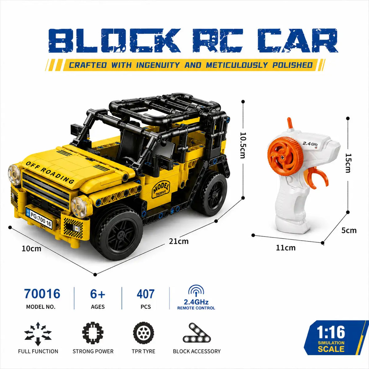 Off Road SUV RC Building Car – 407 Pieces Tahito toys