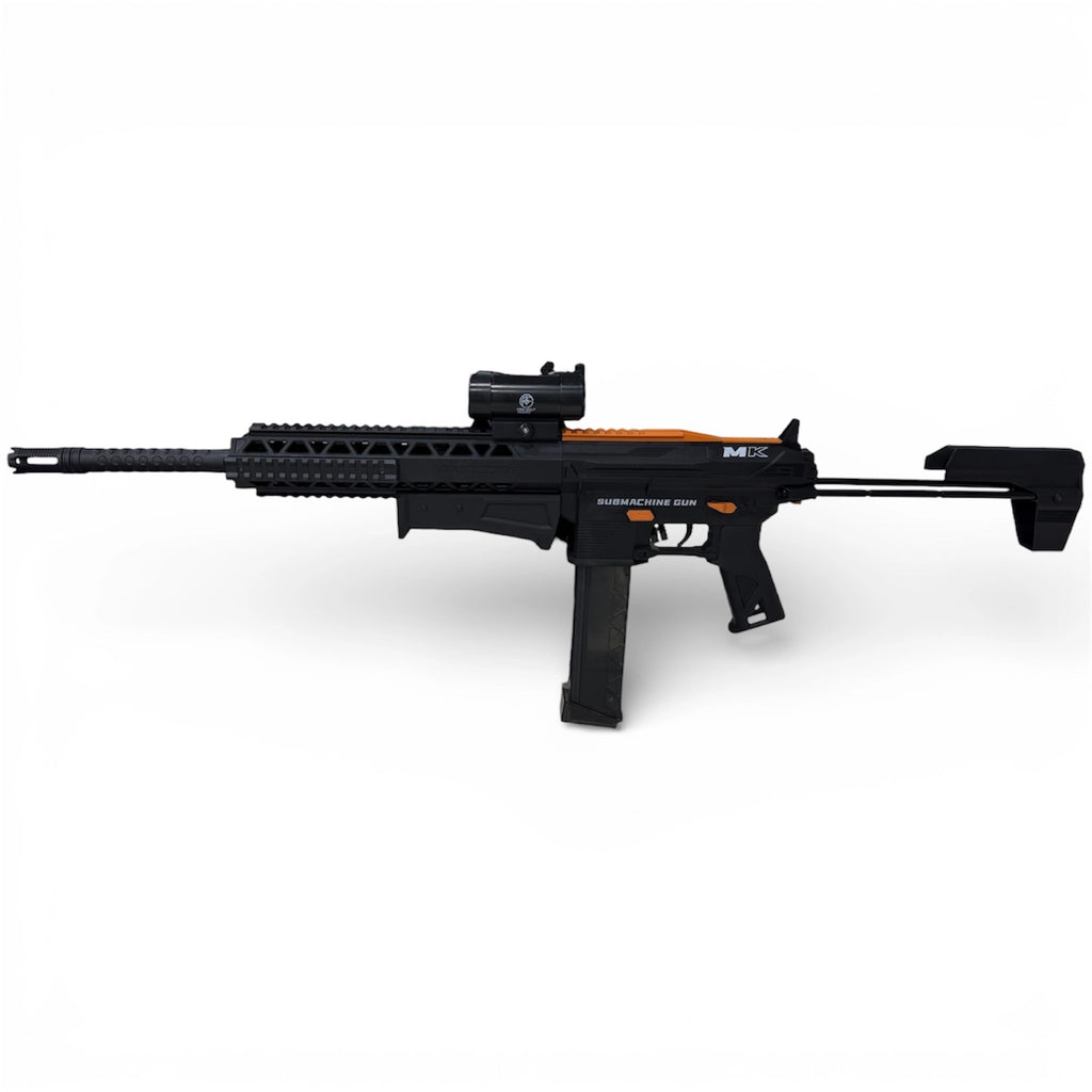 Tahito Toys MK Rifle Gel Blaster with adjustable stock and realistic design, ready for outdoor toy battles.