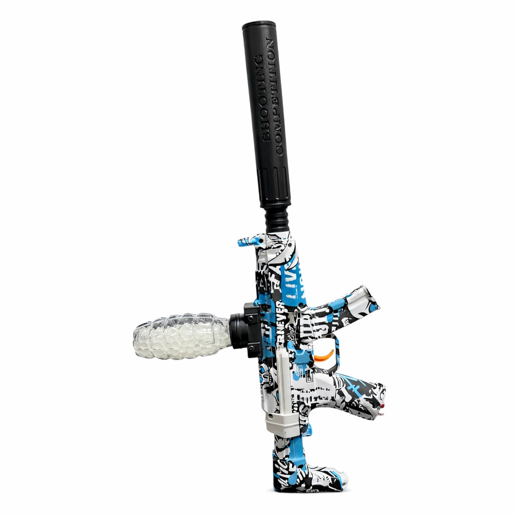 Tahito Toys MP5 Gel Blaster with realistic design and vibrant colors, ready for outdoor play and target shooting fun.