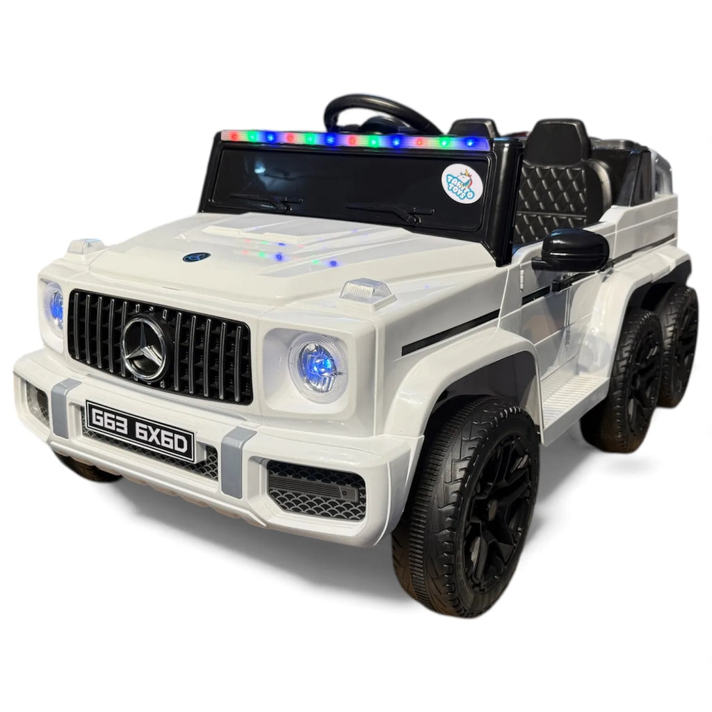 Tahito Toys Mercedes G-Class 6x6 toy vehicle with detailed exterior and large off-road tires, perfect for imaginative play.