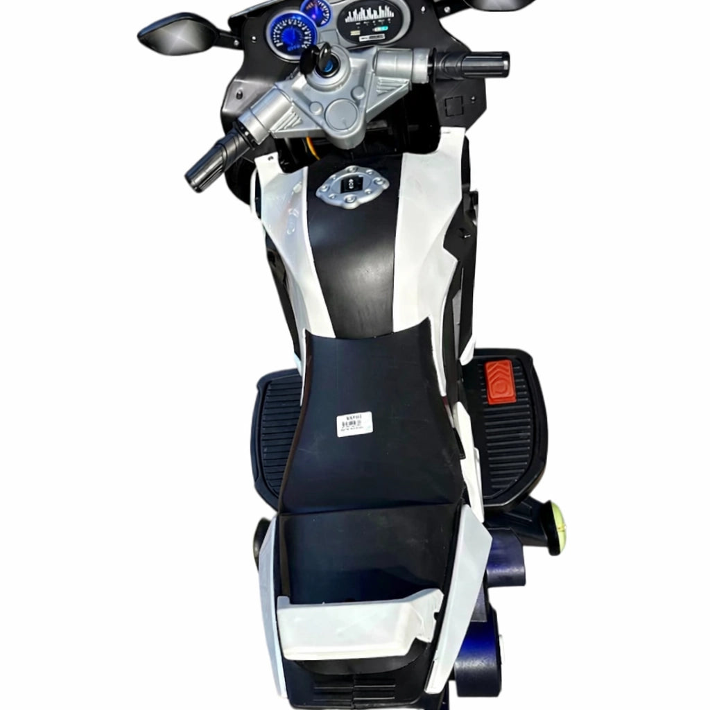Tahito Toys BMW motorcycle toy with key, detailed scale model in black and silver with realistic features for kids.