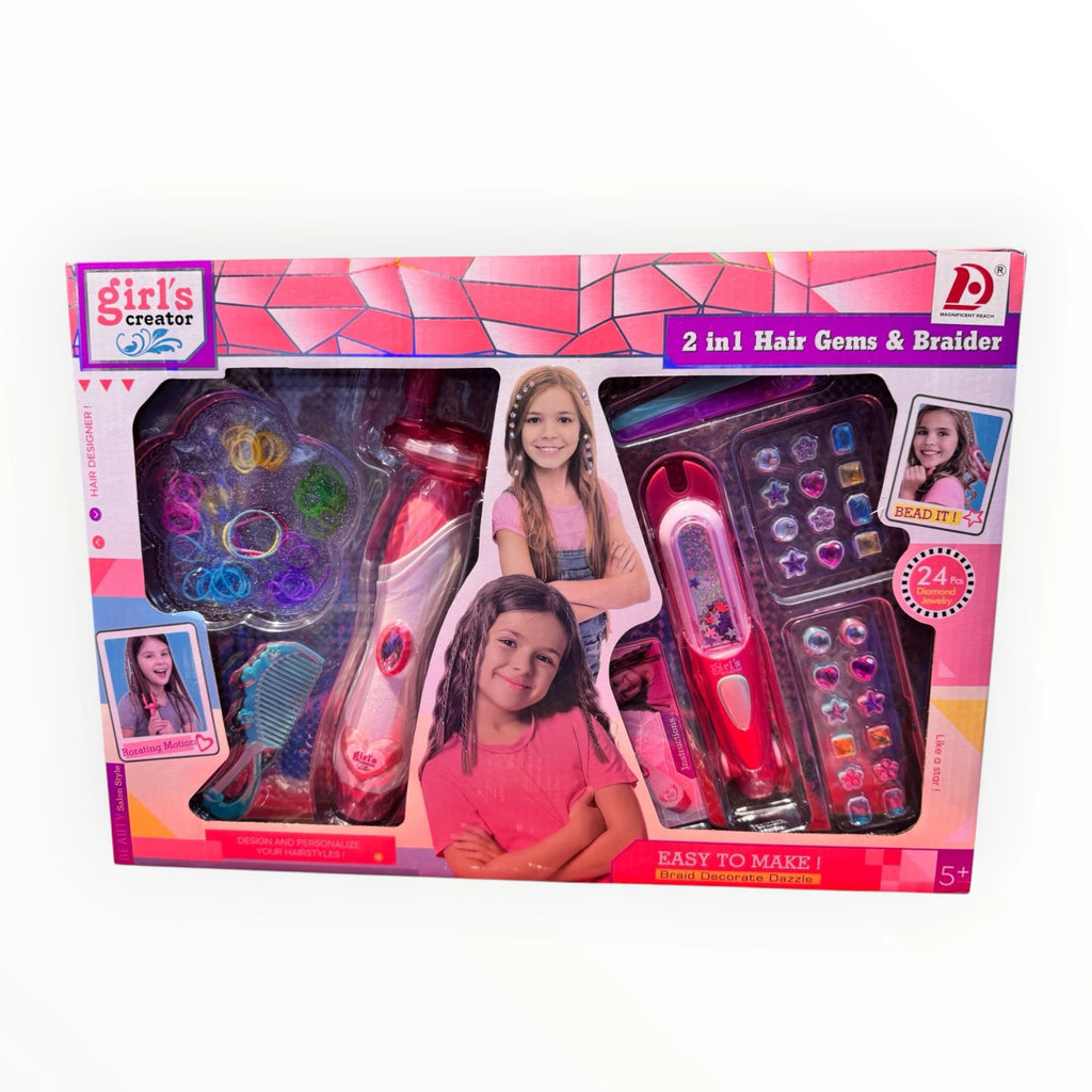 2-in-1 Hair Gems & Braider Set Tahito toys