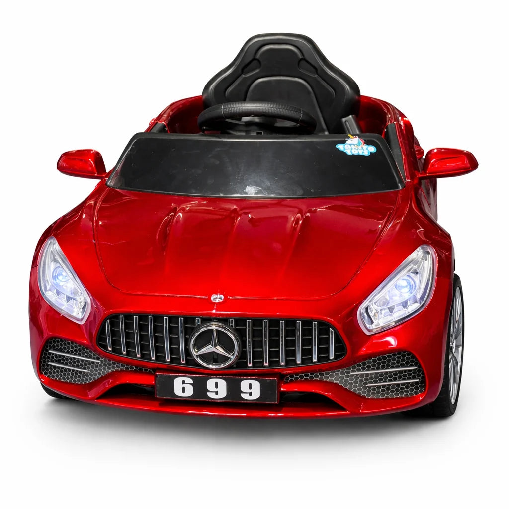 Mini Mercedes C-Class toy car by Tahito Toys, detailed model with realistic features and sleek silver finish.