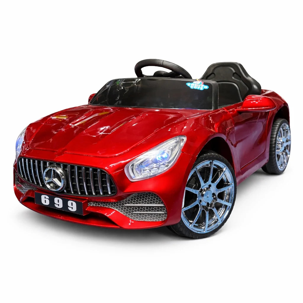 Tahito Toys Mercedes C-Class Mini toy car, detailed miniature model in black with silver accents, realistic design and features.