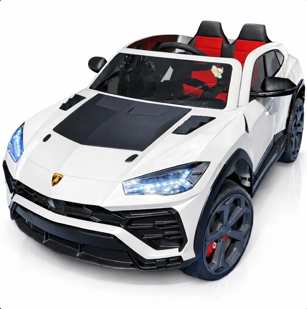 Tahito Toys Lamborghini Urus toy car in bright yellow with detailed exterior and realistic design, suitable for children.