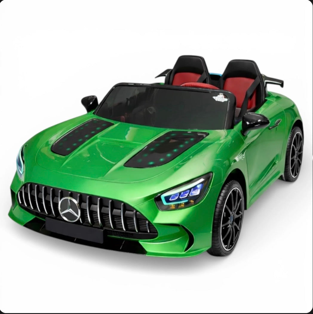 Tahito Toys Mercedes AMG GT diecast model car, detailed miniature of the sporty luxury vehicle, blue with black accents.