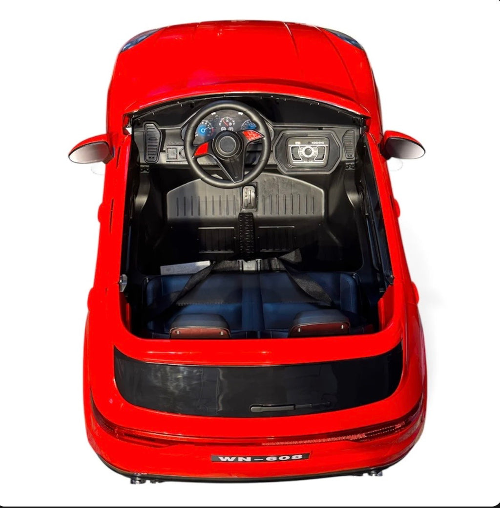 Tahito Toys Porsche Cayenne toy car in red with detailed exterior and realistic design, suitable for children and collectors