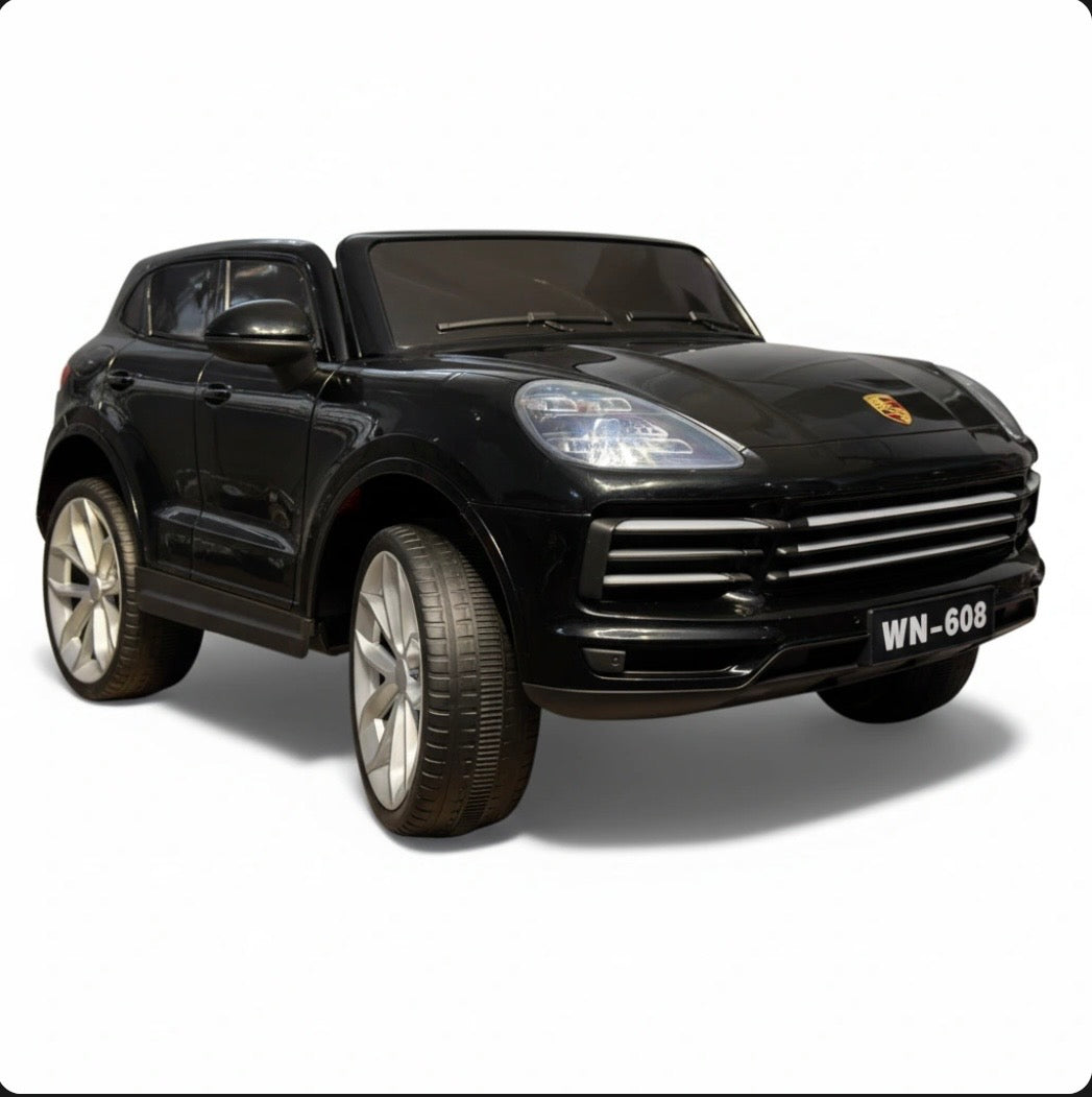 Tahito Toys Porsche Cayenne model car in red, detailed exterior with realistic design, suitable for collectors and kids.