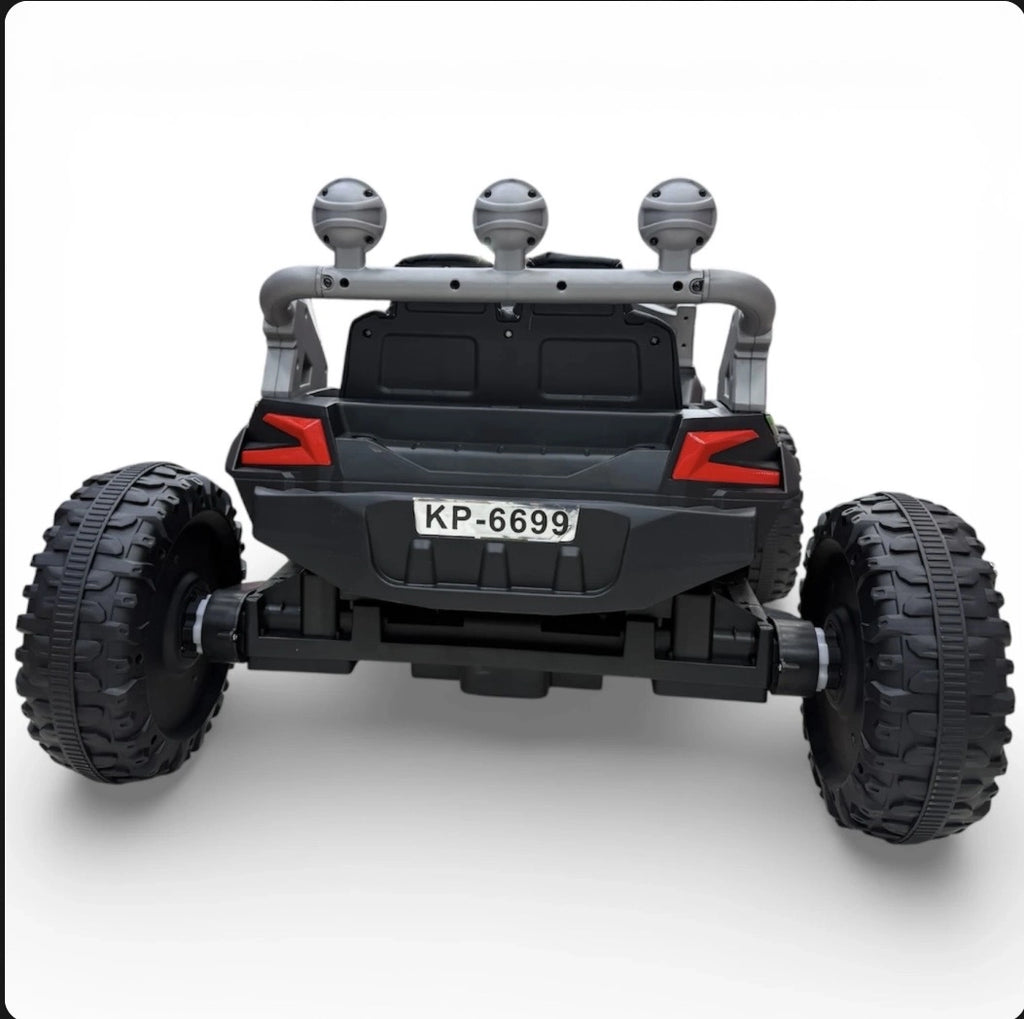 Tahito Toys Spider Car Off-Road toy vehicle on rugged terrain, featuring large wheels and a detailed spider design for outdoor play.