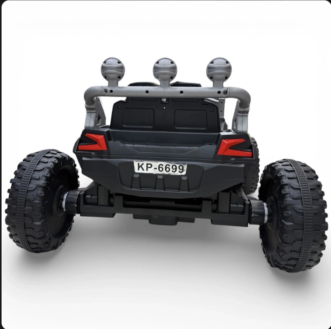 Tahito Toys Spider Car Off-Road toy vehicle on rugged terrain, featuring large wheels and a detailed spider design for outdoor play.
