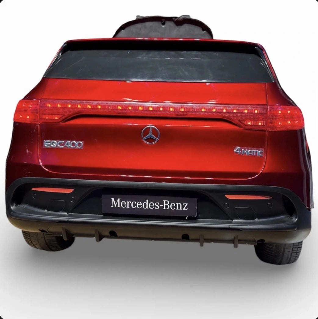 Red Mercedes GLC toy car by Tahito Toys, detailed exterior with realistic design, suitable for children's play and collection.