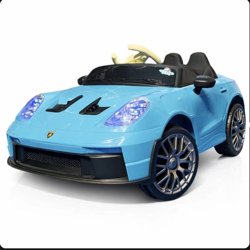 Red Lamborghini toy car by Tahito Toys, detailed miniature model with sleek design and realistic features displayed in the image.