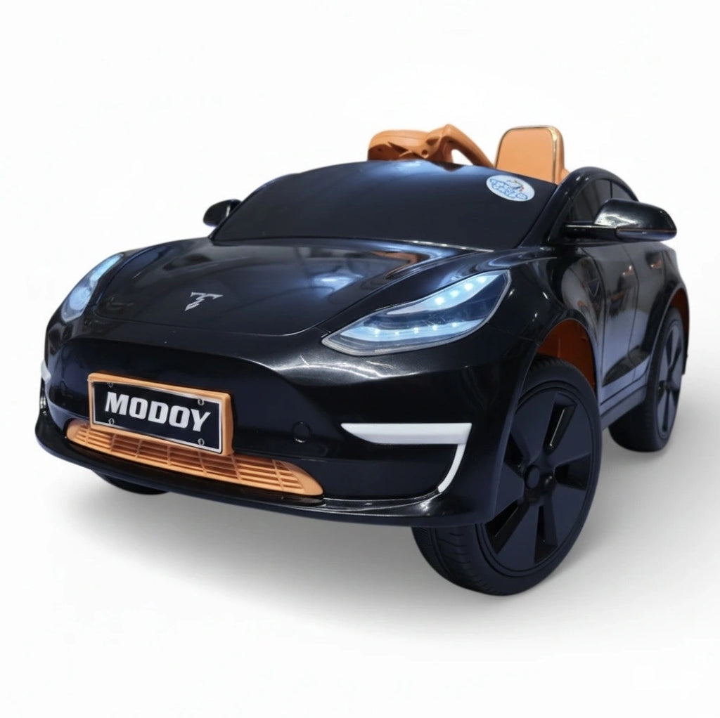 Tahito Toys Tesla toy car in red with detailed exterior and realistic design, suitable for children and collectors.