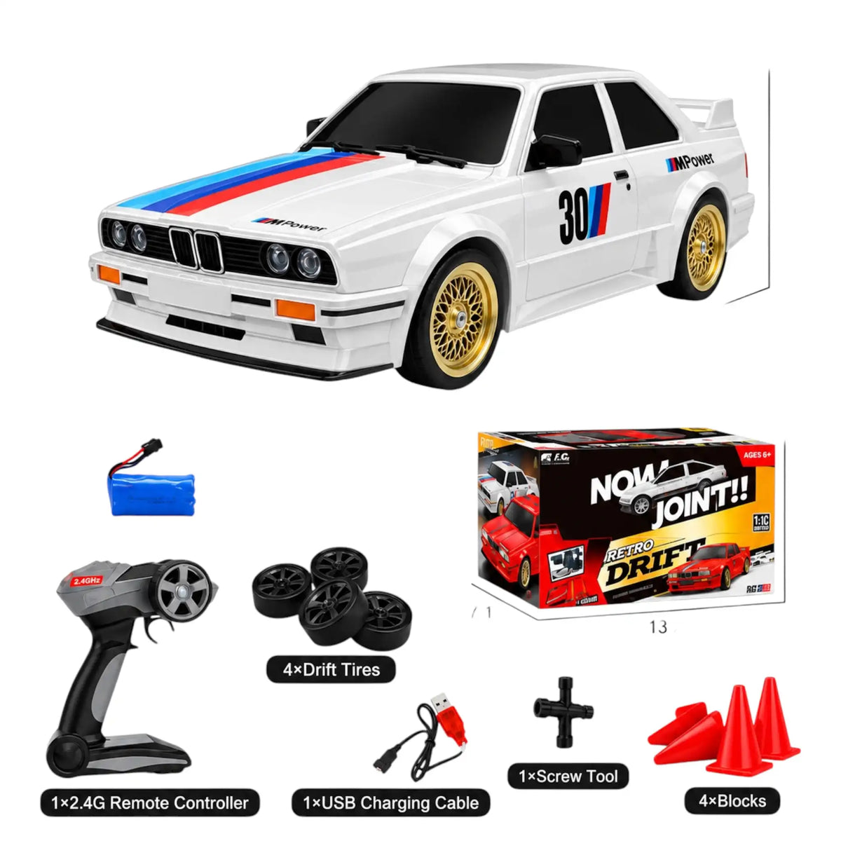 Retro E30 racing Tahito toys