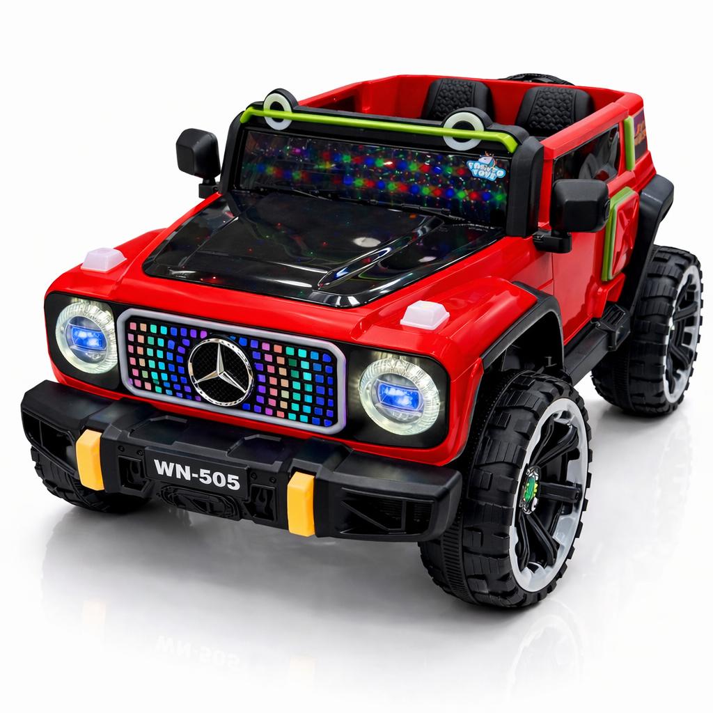 Kids' Mercedes Safari Car by Tahito Toys, featuring a realistic miniature design with colorful details and sturdy wheels for outdoor play.